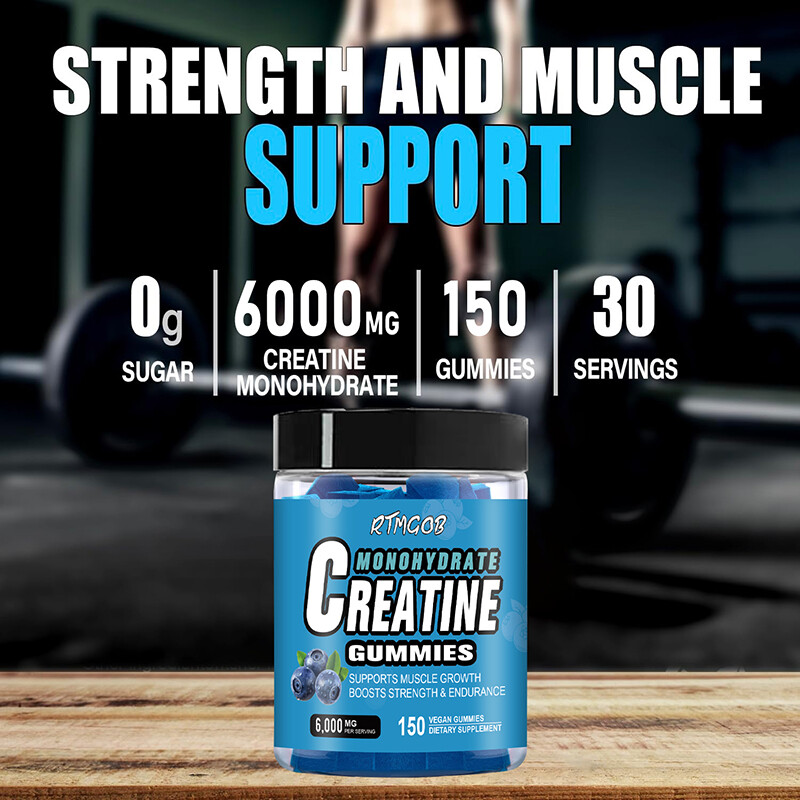 Creatine Monohydrate 5g Gummies with Vitamin B12 & L-Taurine- 120 Gummies