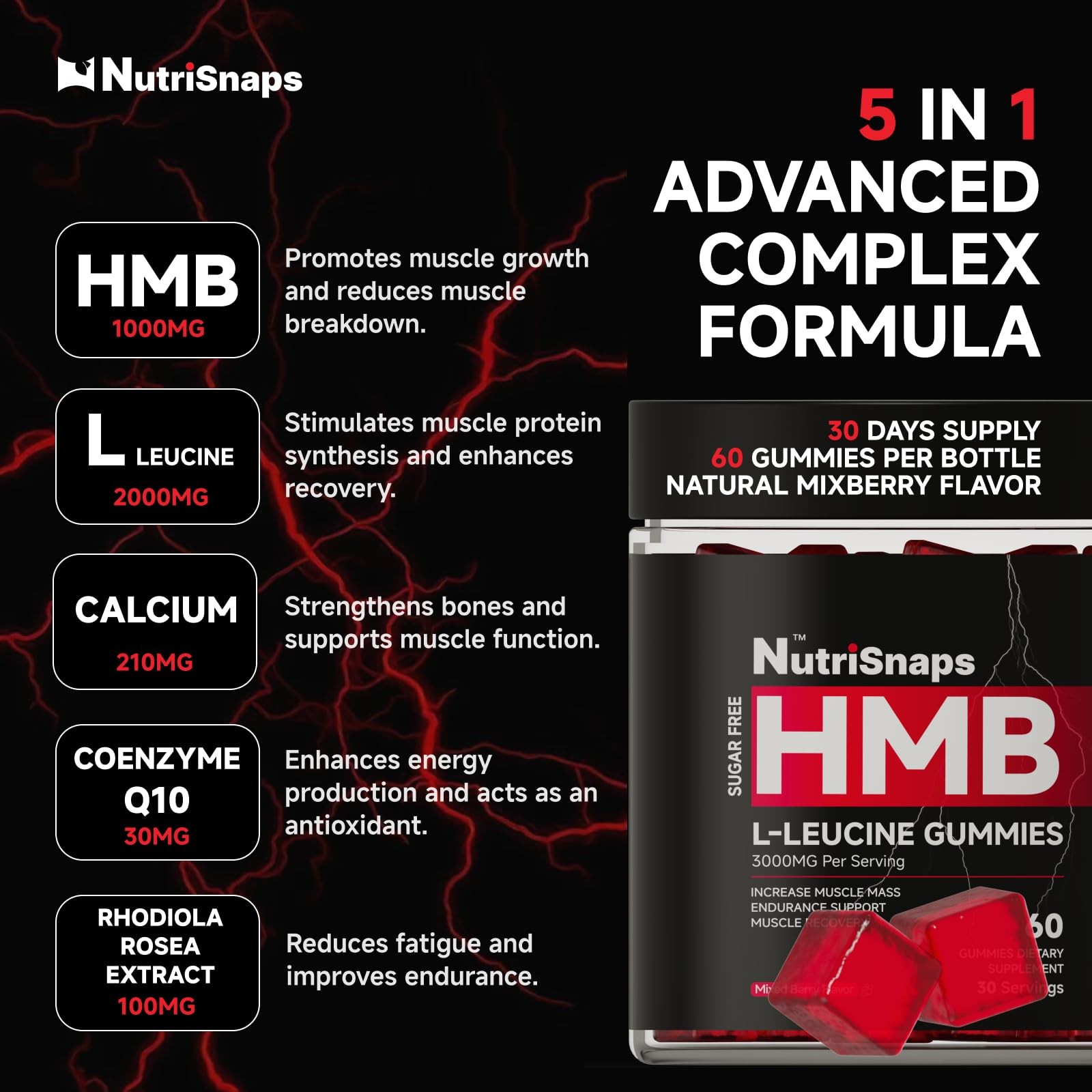 Sugar Free HMB and Leucine Gummies, HMB and Leucine Amino Acid Supplements fo…
