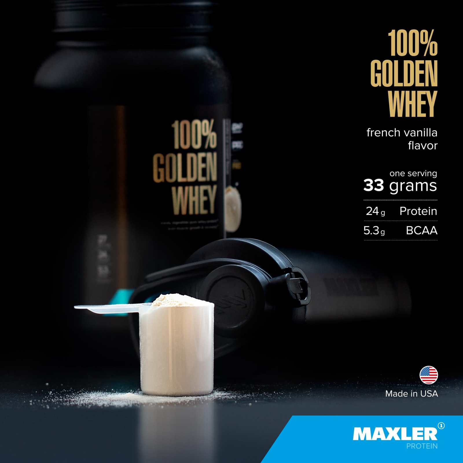 Maxler 100% Golden Whey Protein – 24g of Premium Whey Protein Powder per Serv…