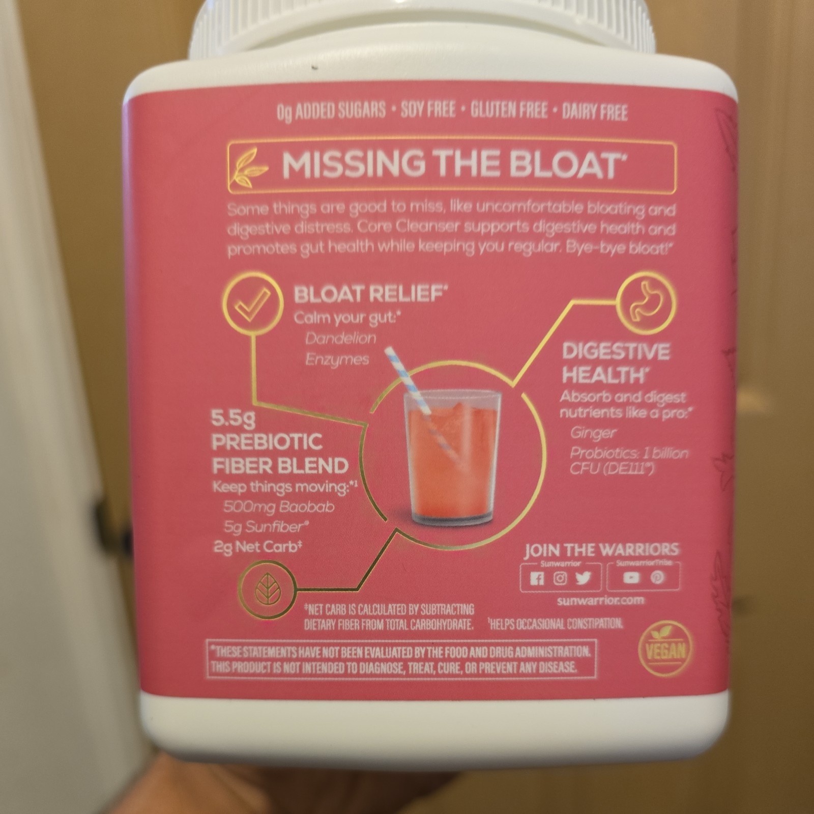 Sunwarrior Shape Core Cleanser Strawberry Cooler, 270 Grams