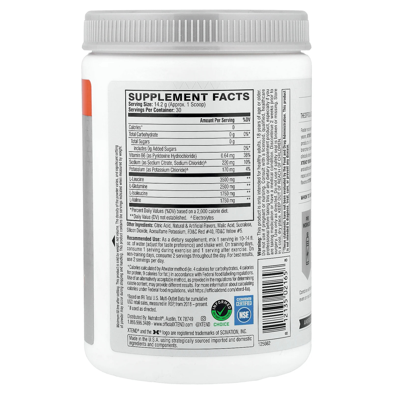 2 X XTEND, 7G BCAA, Italian Blood Orange, 15 oz (426 g)