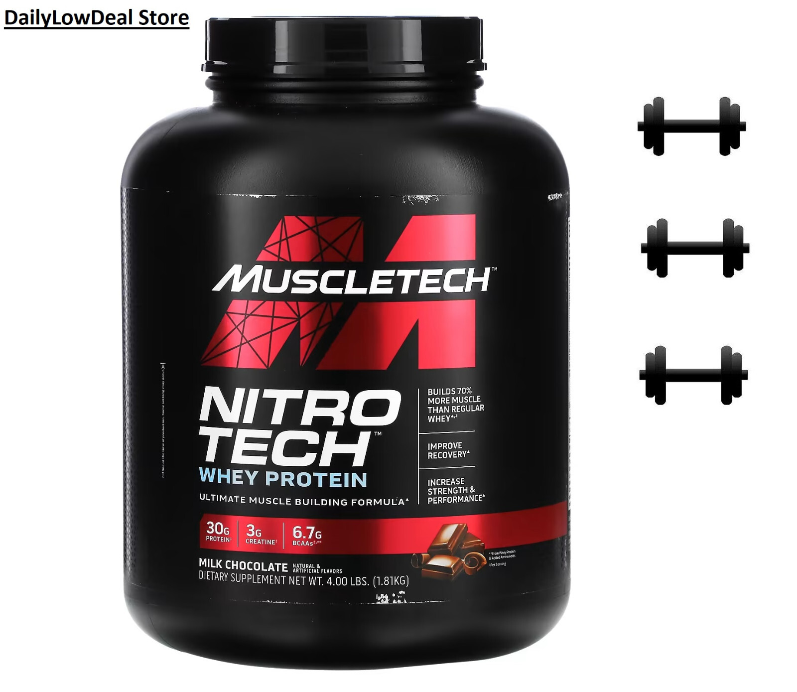 Muscletech Nitro Tech Whey Protein Milk Chocolate 4 lbs