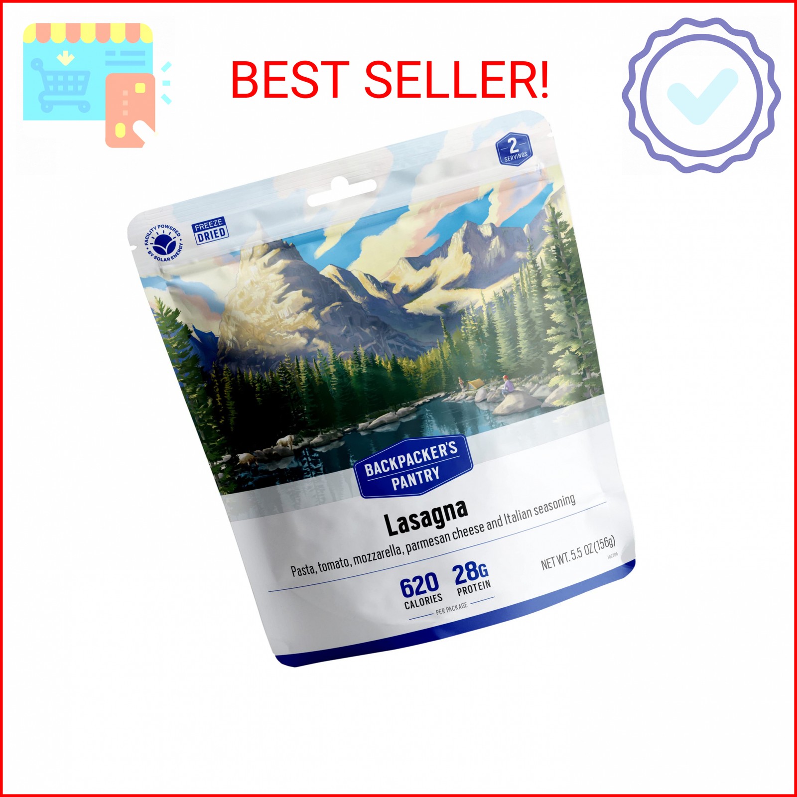 Backpacker’s Pantry Lasagna – Freeze Dried Backpacking & Camping Food – Emergenc