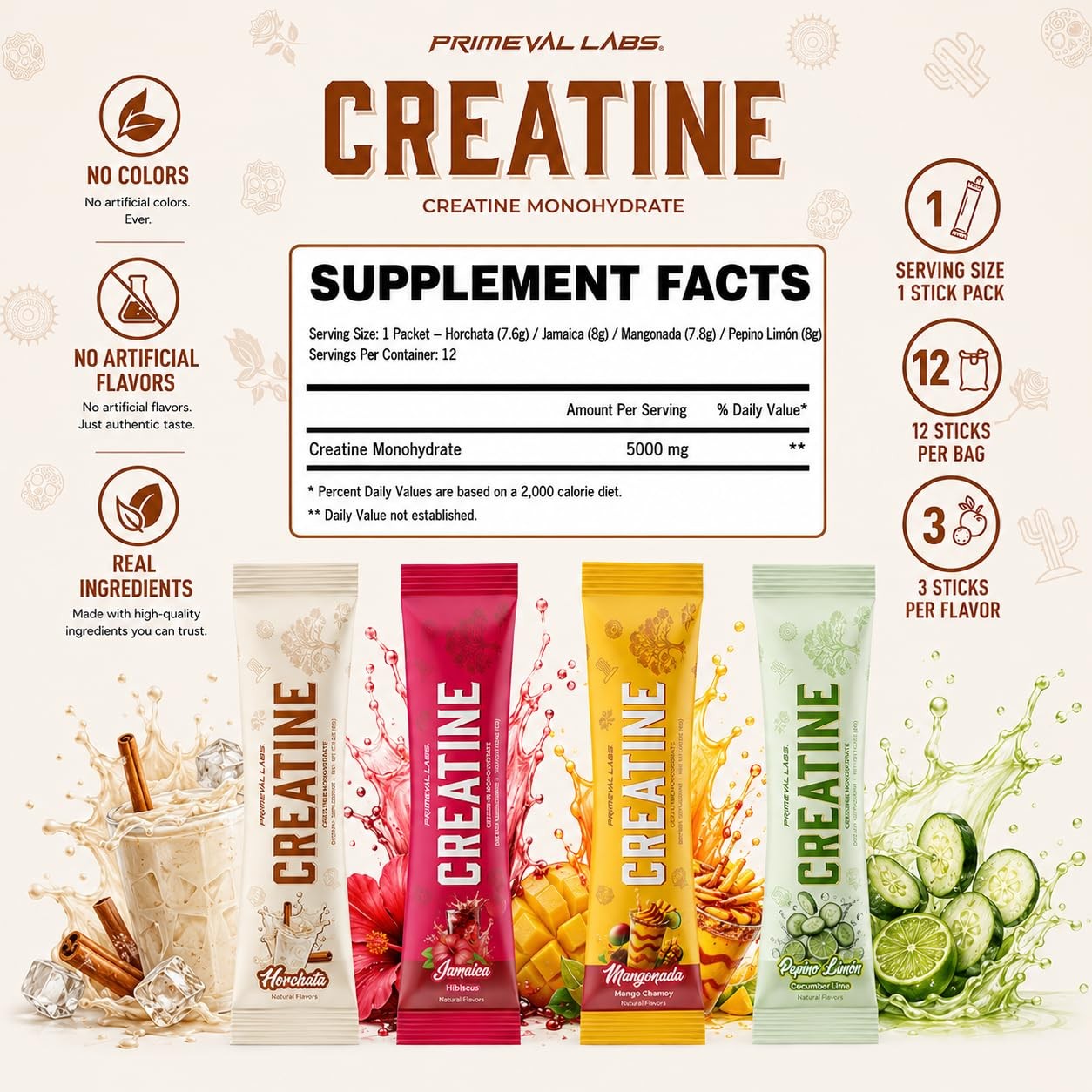 Primeval Labs Creatine 12 Servings (Pack of 12), Variety Pack (12 Ct)