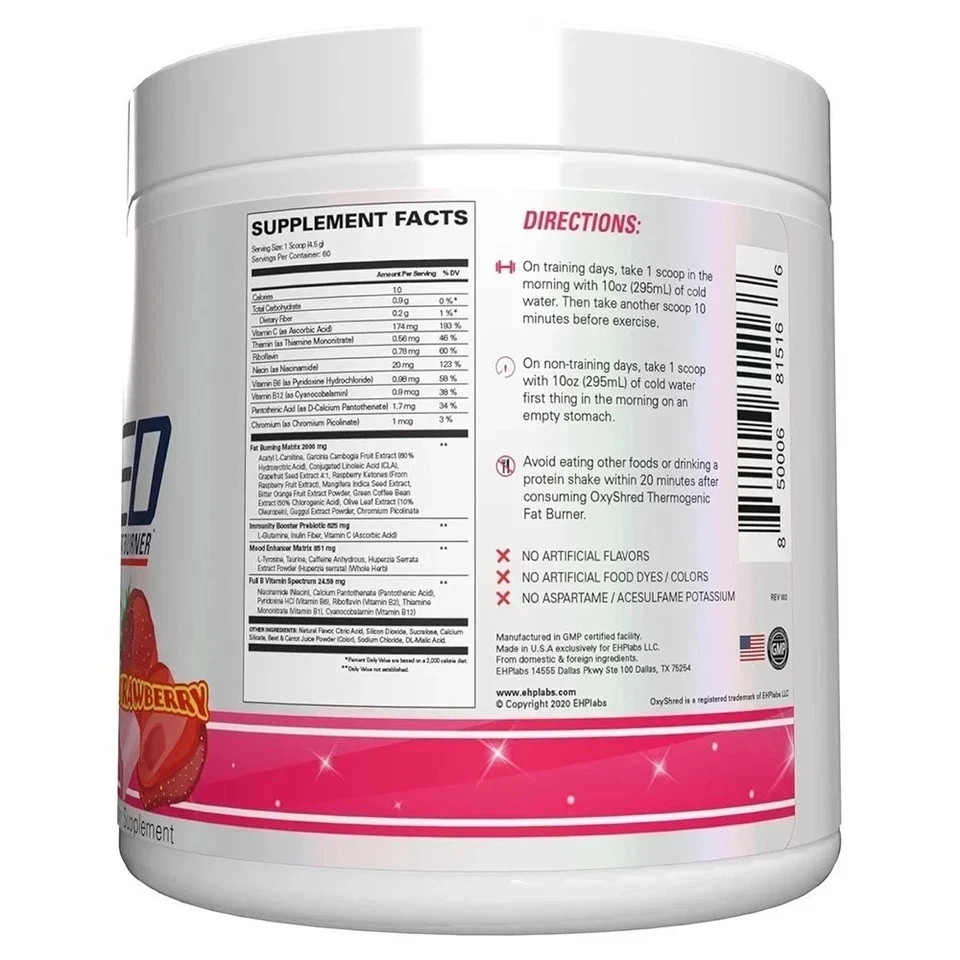 Thermogenic Oxyshred Fat Burner Pre-Workout Powder -Cosmic USA 60 Servings Blast