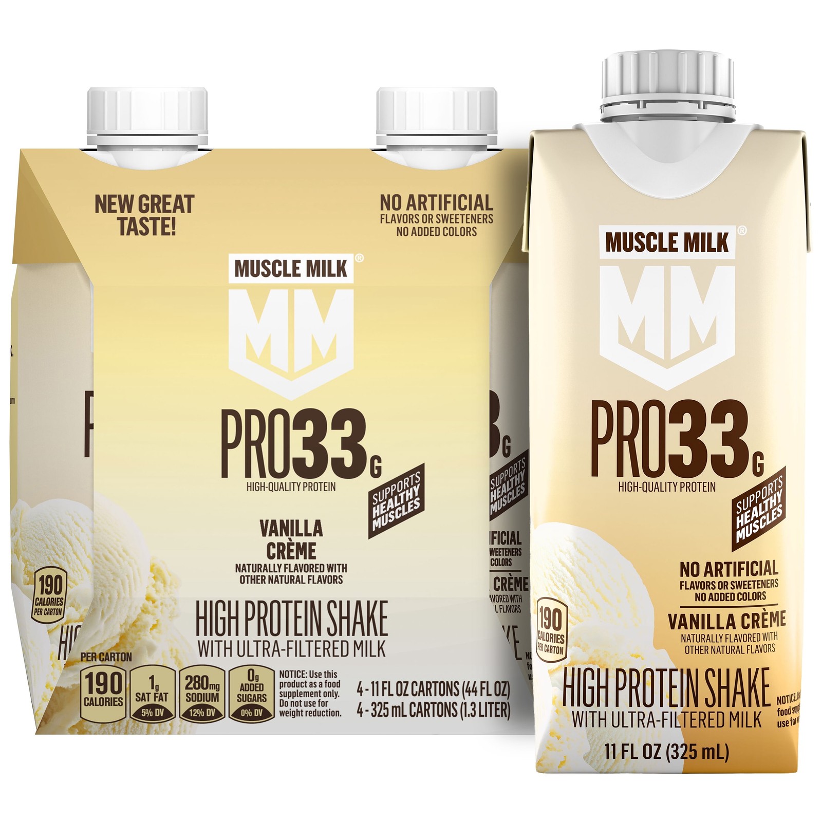 Pro 33G High Protein Shake Ultra Filtered Milk, Vanilla Creme, 11 Fl Oz, 4 Pack