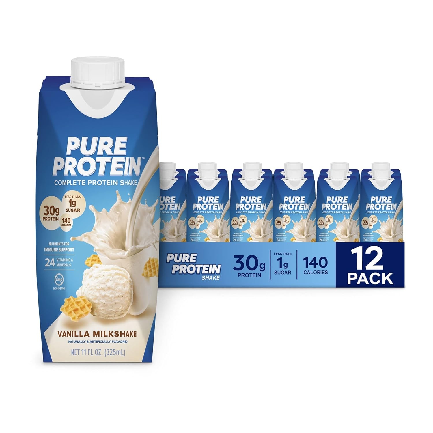 Pure Protein Shake Vanilla 11 oz 30g 4 Pack