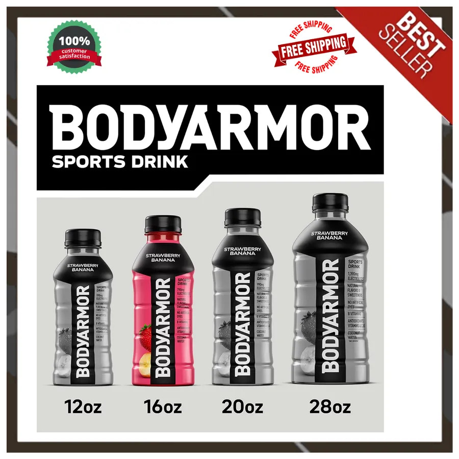 BODYARMOR Sports Drink Strawberry Banana Electrolyte Hydration 16oz 12 Pack