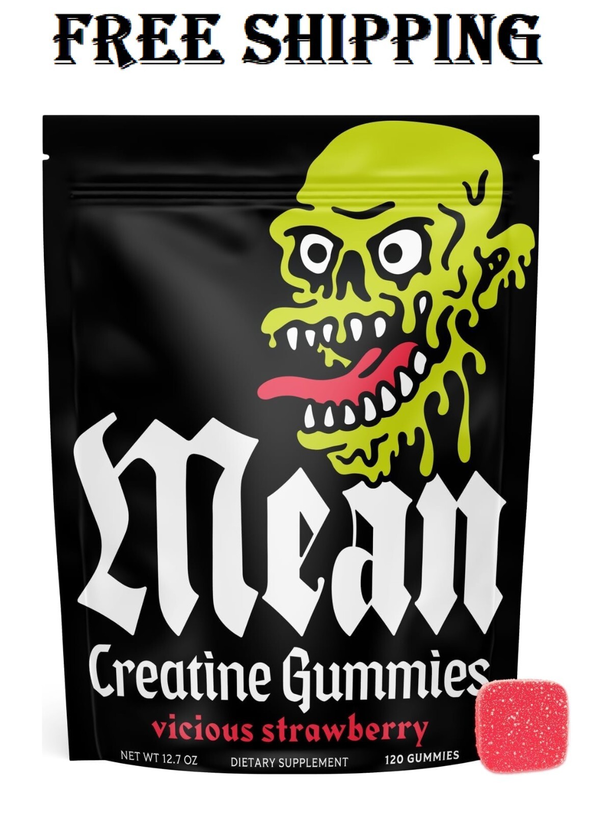 Creatine Monohydrate Gummies – 30 Servings Strawberry, Sugar Free, Micronized US
