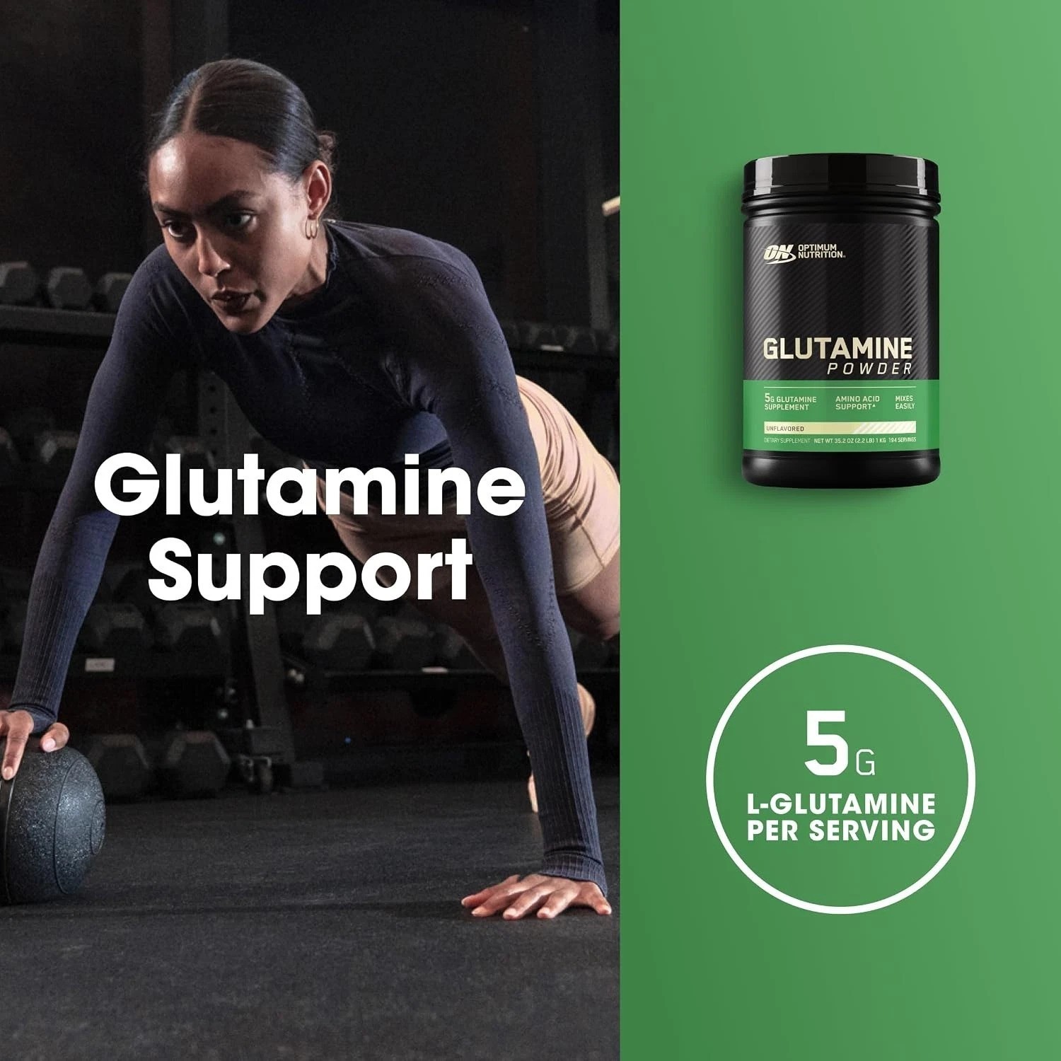 Elite L-Glutamine Powder 1000g for Muscle Recovery – 194 Servings