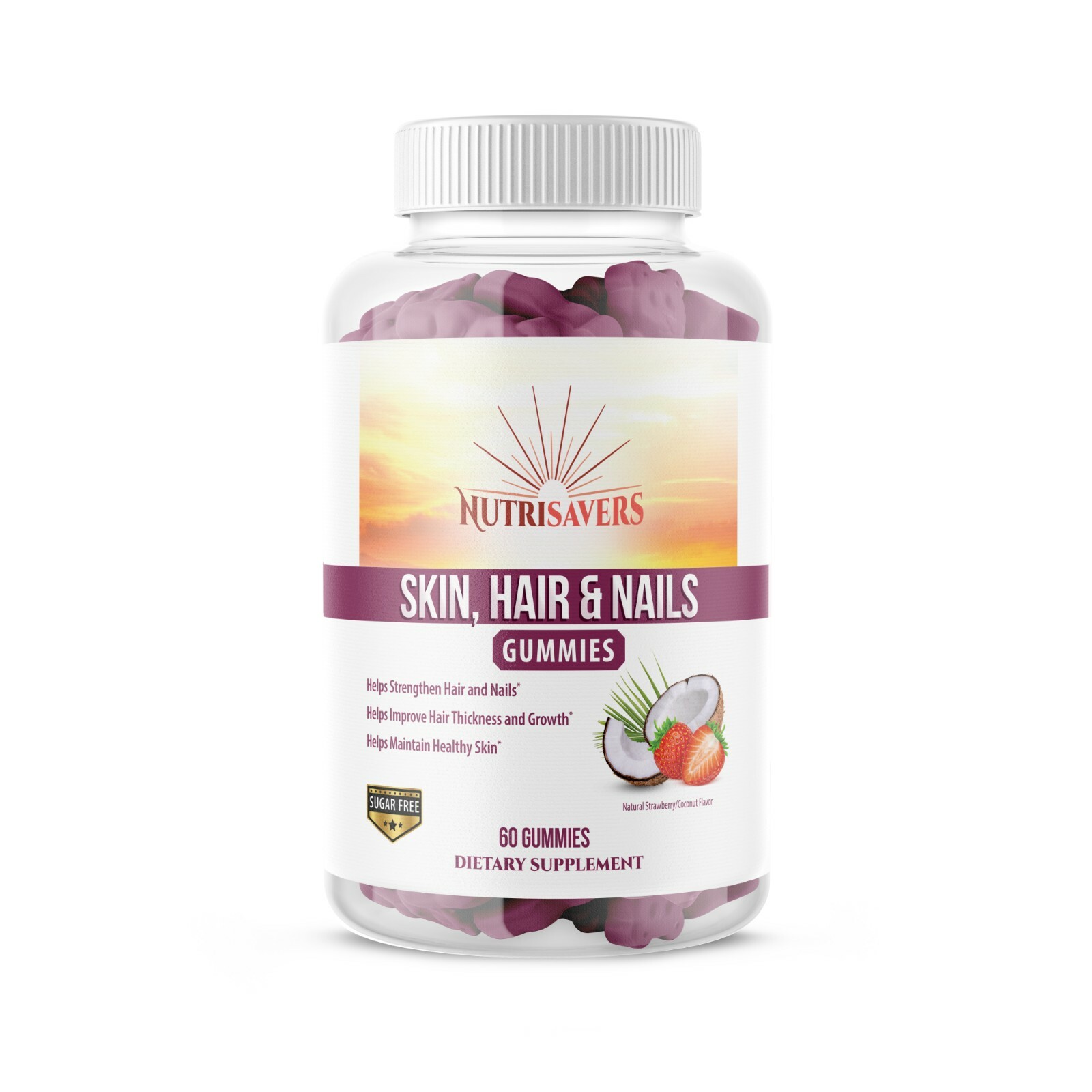 Nutrisavers Hair Skin & Nails Health Dietary Supplement – 60 Gummies