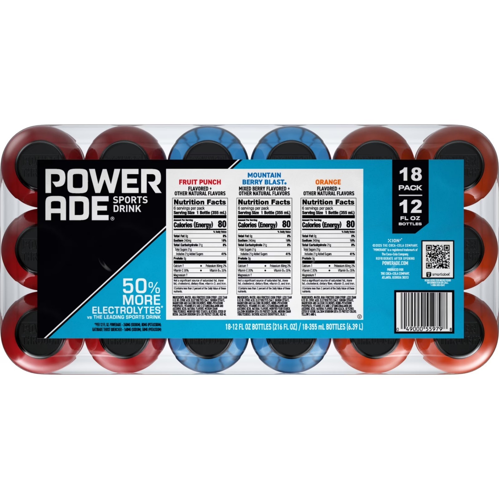 POWERADE Variety Pack Sports Drink Electrolyte Hydration 12 fl oz 18 Pack Cans