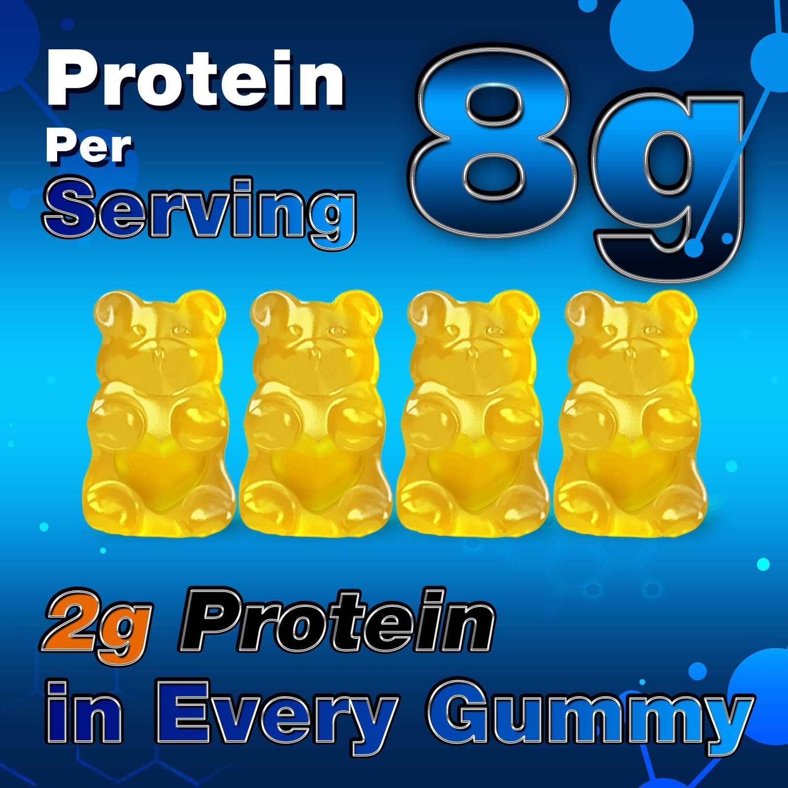 duwhot Whey Protein Gummies Sugar Free, Low Calorie 8g Protein Per Serving, E…