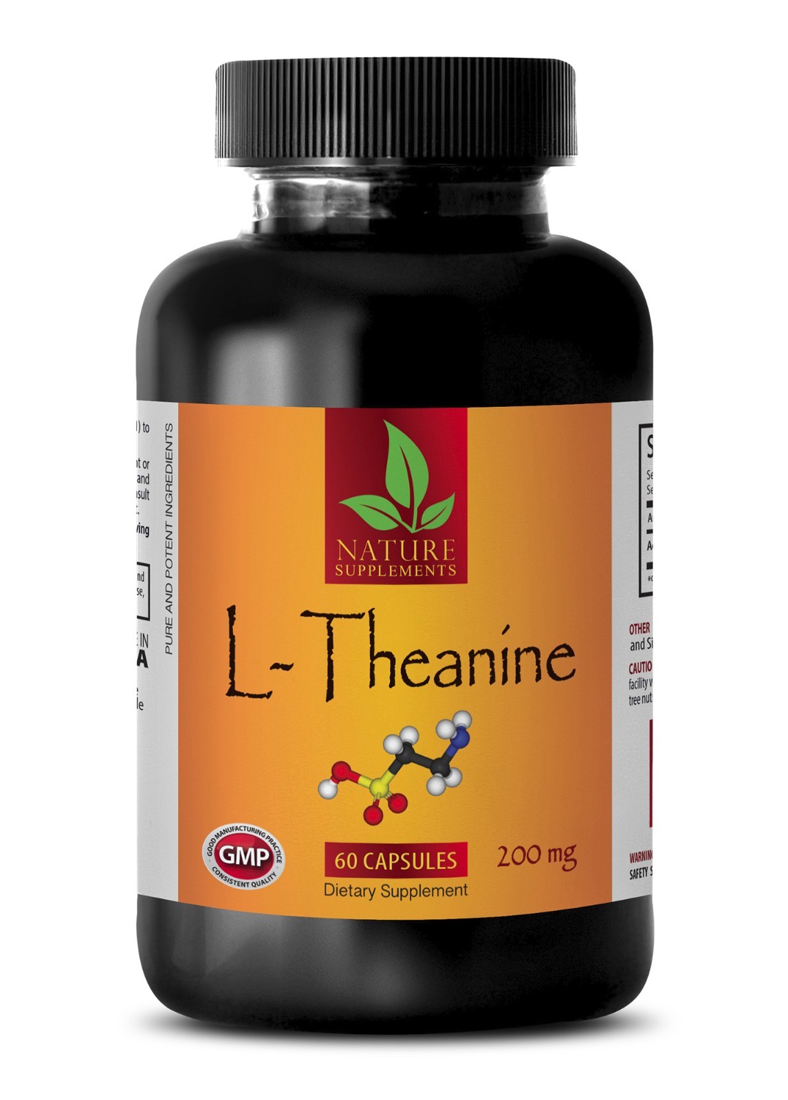Relaxes Smooth Muscles – L-THEANINE 200mg – Amino Acids Pills – 1 Bottle