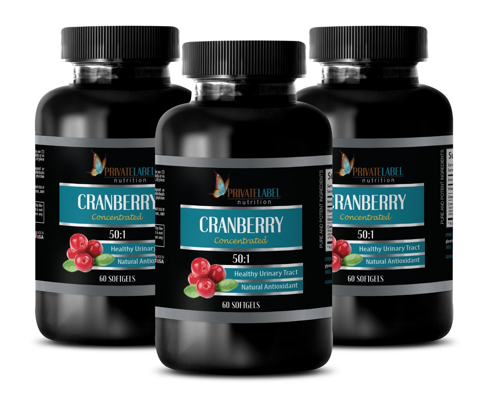 UTI aid healthy urinary tract – CRANBERRY EXTRACT 50:1 – kidney support – 3 Bot