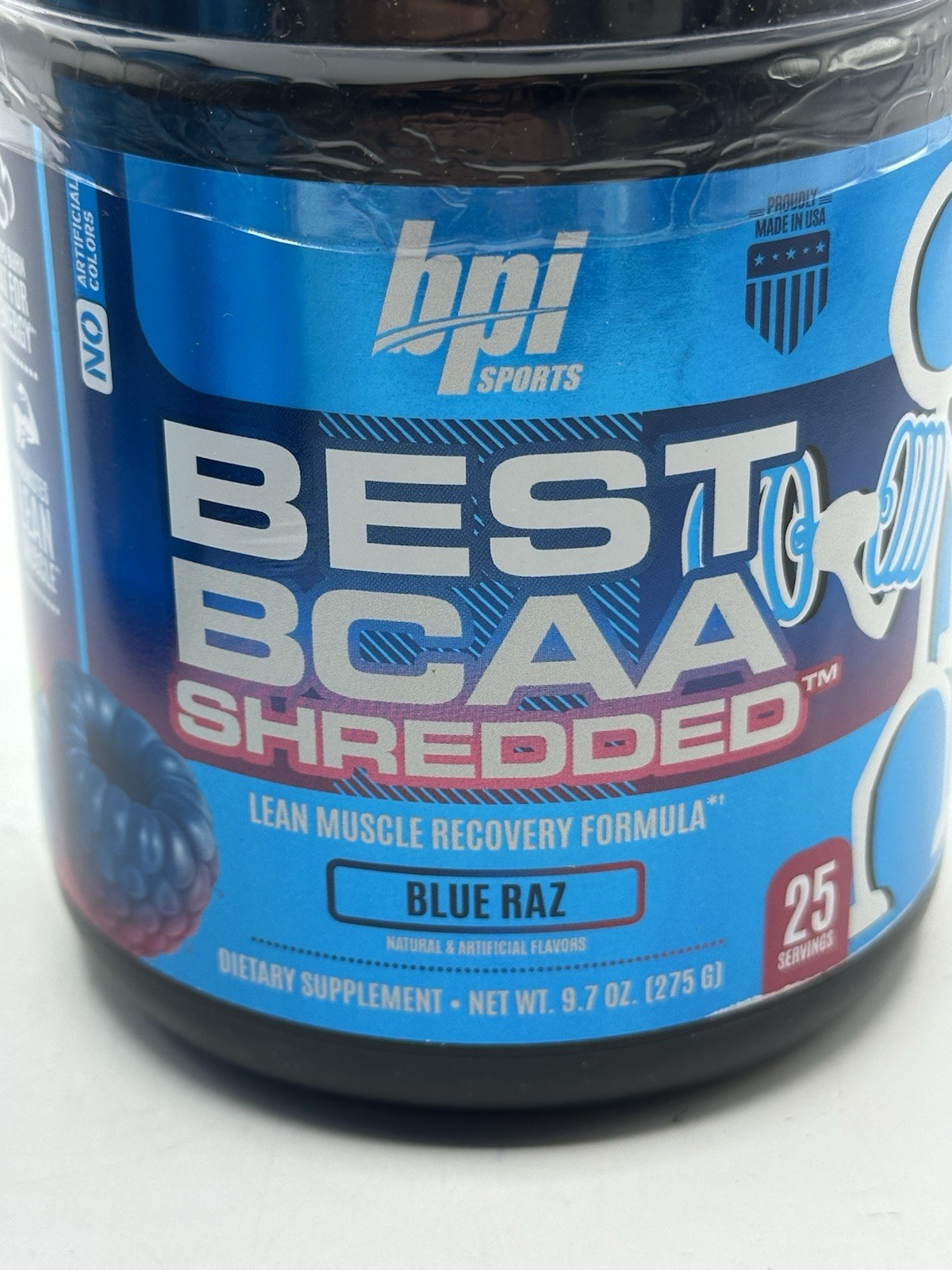 BPI Sports Best BCAA Shredded Blue Raz Muscle Recovery 9.7oz 25 Servings 5/27