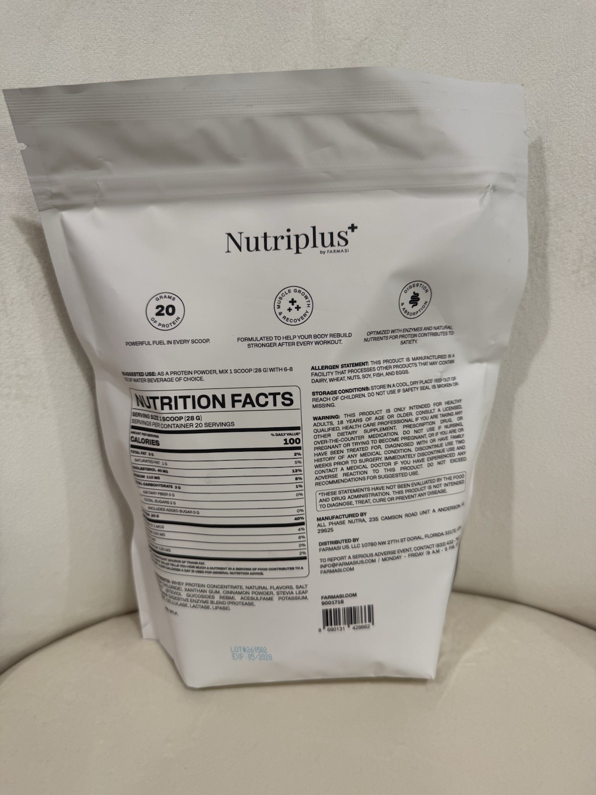 Nutriplus+ Whey Protein Powder Cinnamon Toast Swirl 20g Protein 20 Servings