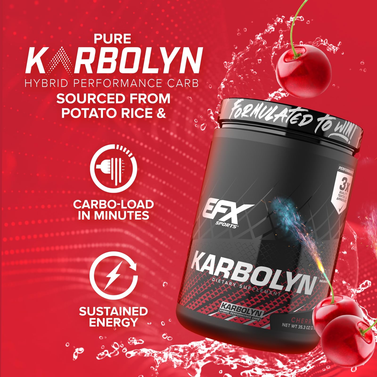 EFX Sports Karbolyn Fuel | FastAbsorbing Carbohydrate Powder | Carb Load, Sus…