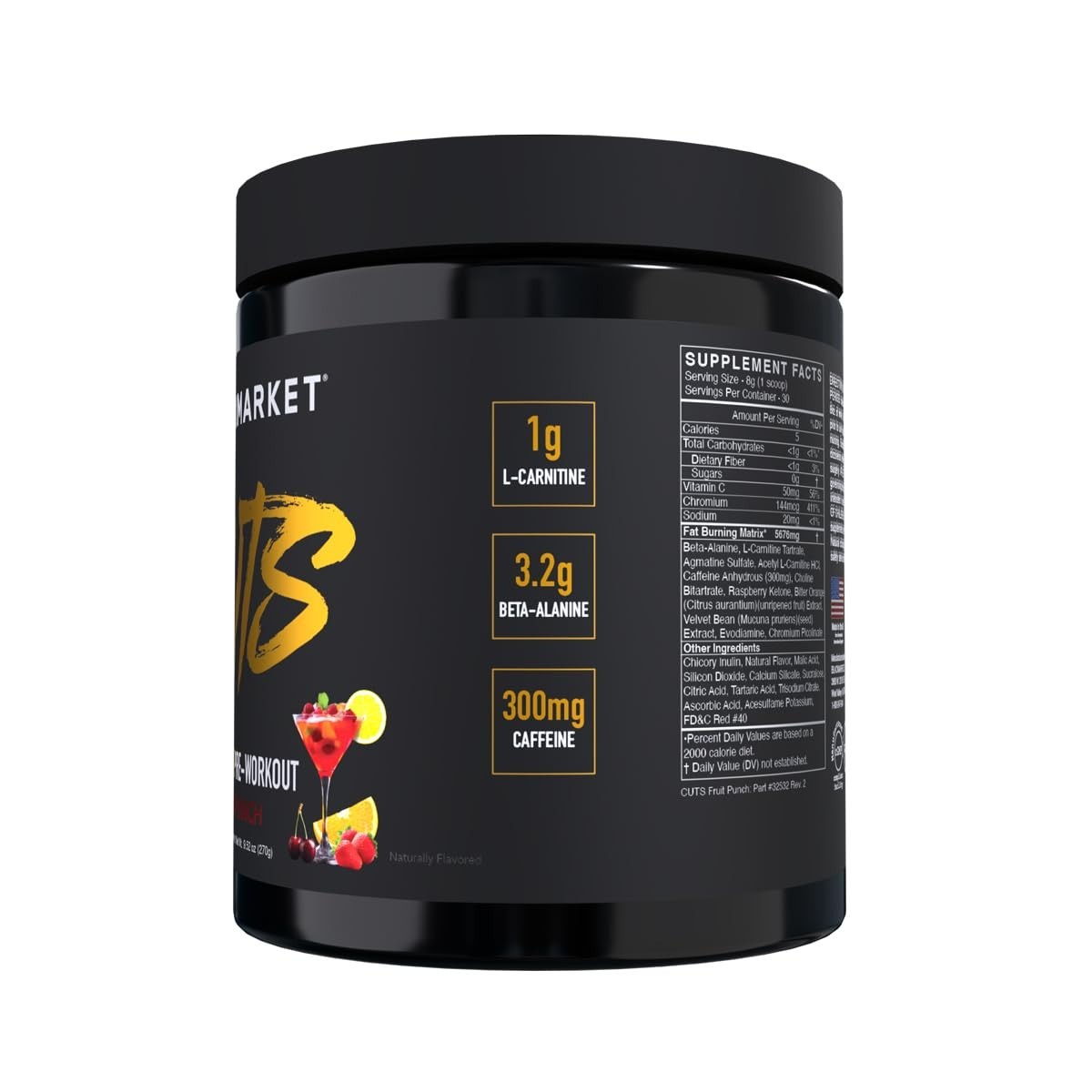 Thermogenic Pre Workout Powder for Energy & Focus, Fat Metabolism, 30 Servings –