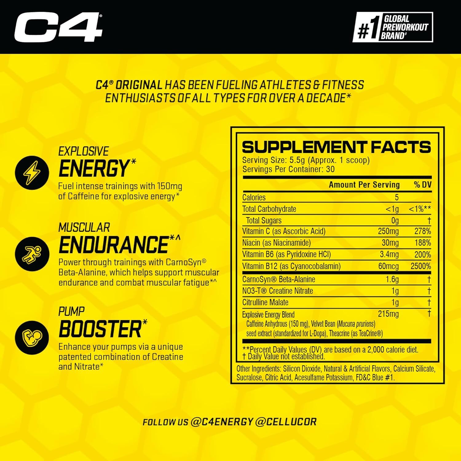 Cellucor C4 Original Pre Workout Powder 30 Servings