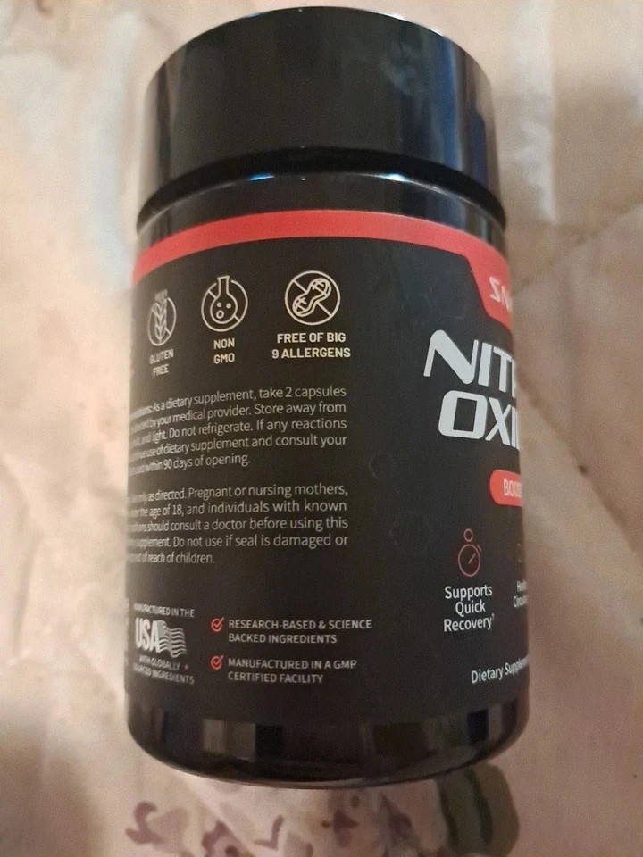 Snap Supplements Nitric Oxide Booster Pre Workout, Muscle Builder 60 Capsules