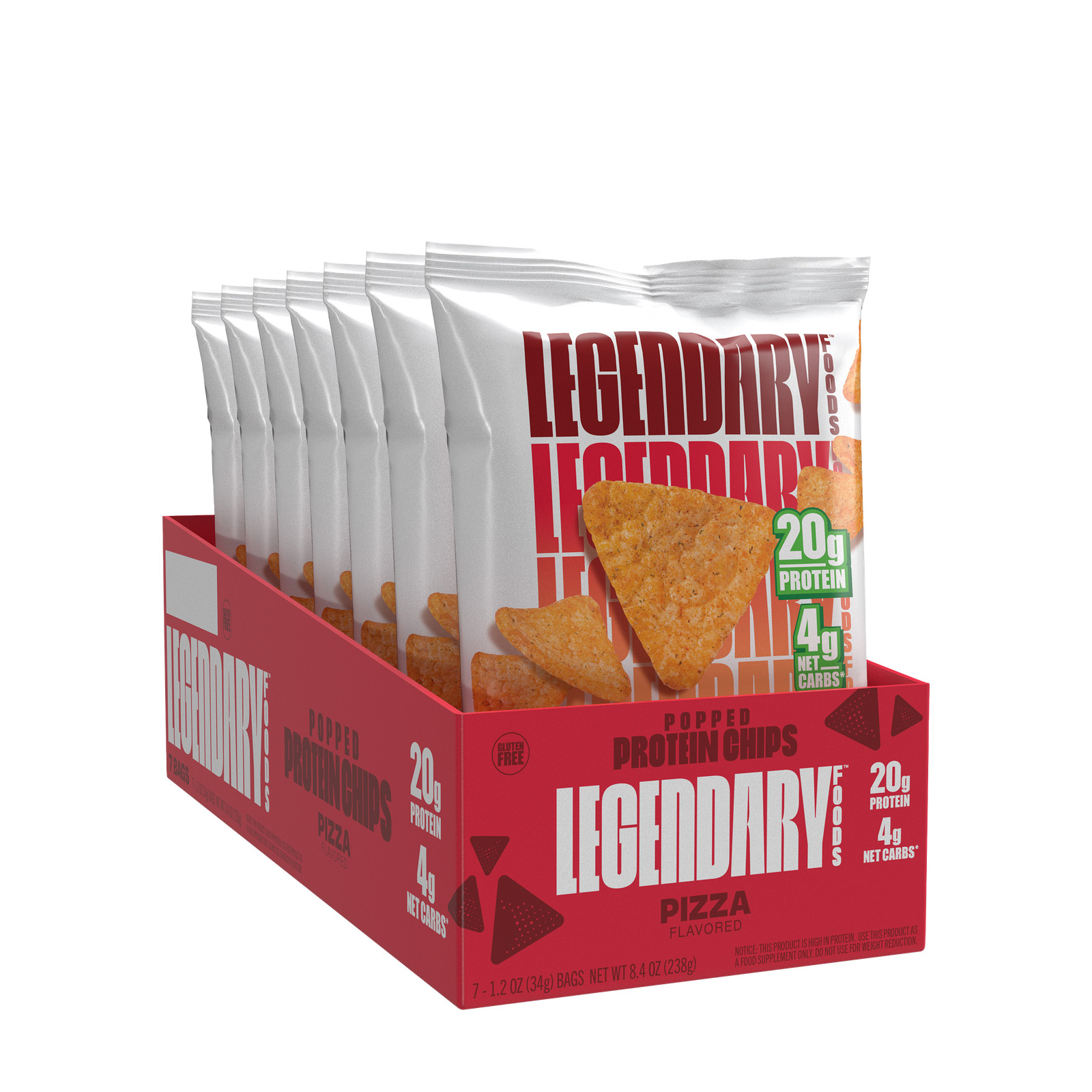 Popped Protein Chips – Pizza (7 Bags)