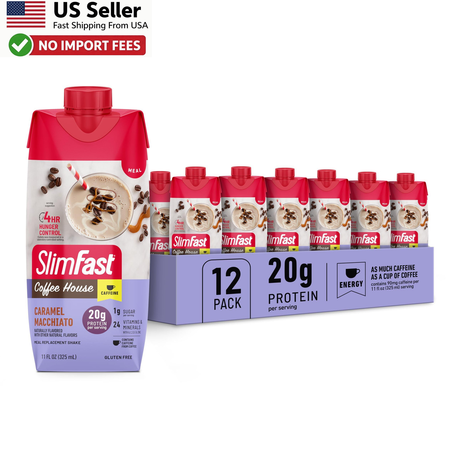 SlimFast Protein Shake Caramel Macchiato 12 Pack 20g FROM USA