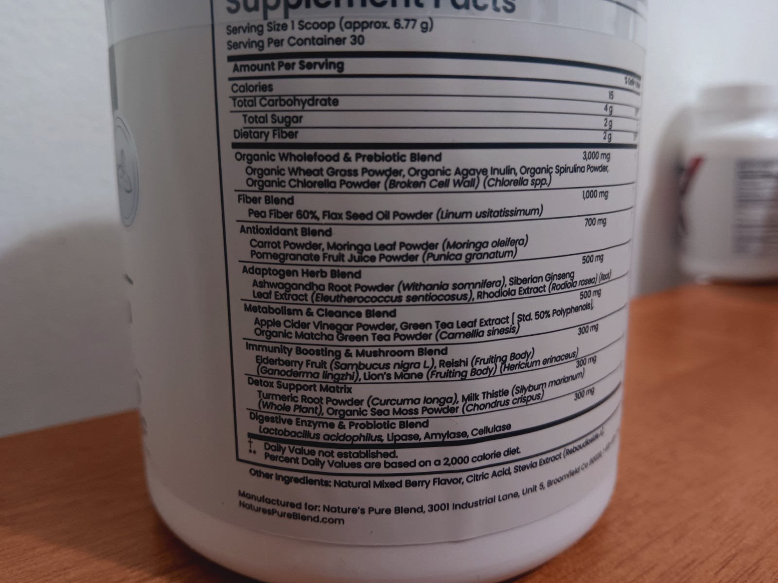 Nature’s Pure Blend Liquid Greens Seperfood Dietary Supplement New Wt.7.16 Oz