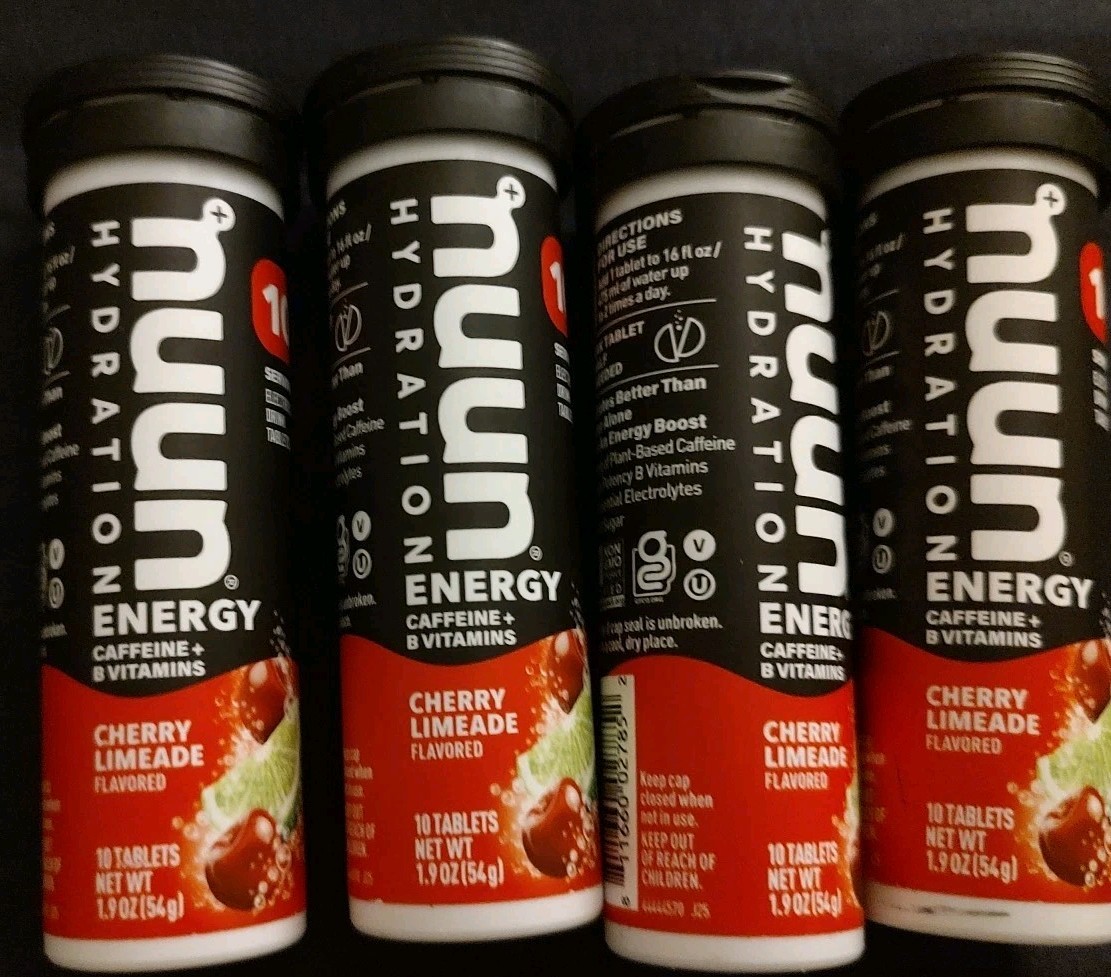 4×10 Nuun Energy Drink Tablets Caffeine B Vitamins Cherry Limeade EXP 2/28