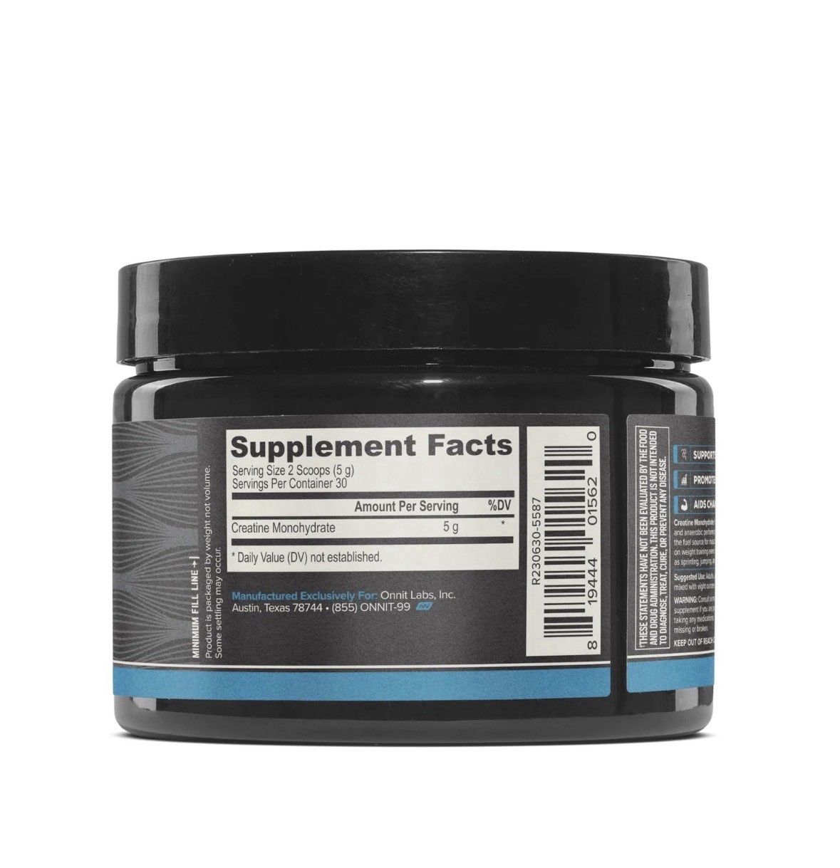 Onnit Creatine Monohydrate Powder 5.29oz (150g) 30 Servings Bodybuilding