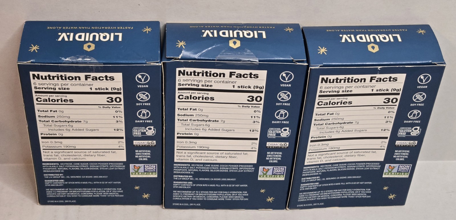 3x LIQUID I.V. HYDRATION MULTIPLIER HOT CHOCOLATE HOLIDAY SERIES EXP 8/27