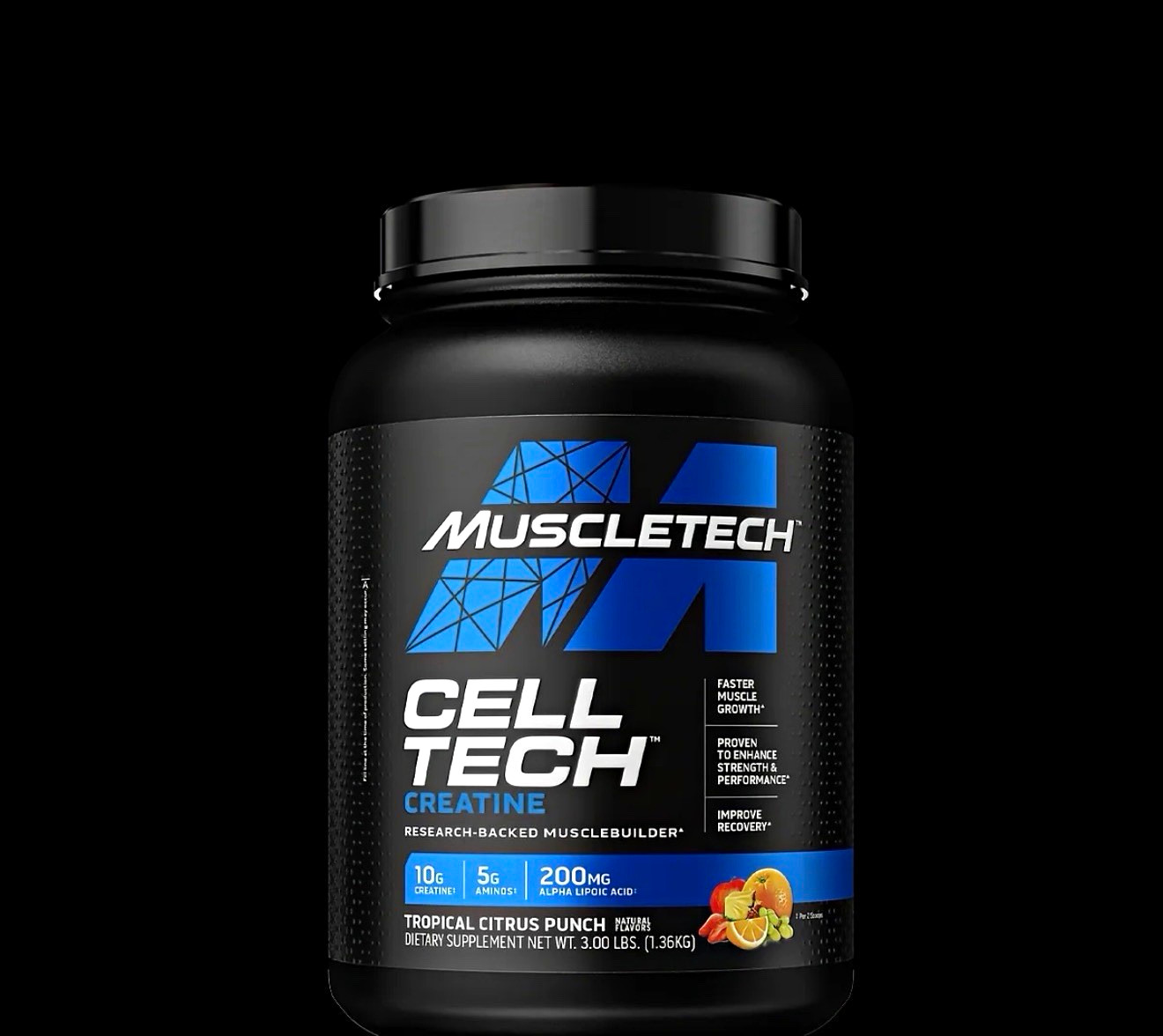 MUSCLETECH Cell-Tech Creatine Monohydrate Powder Tropical Citrus Punch 3 lb