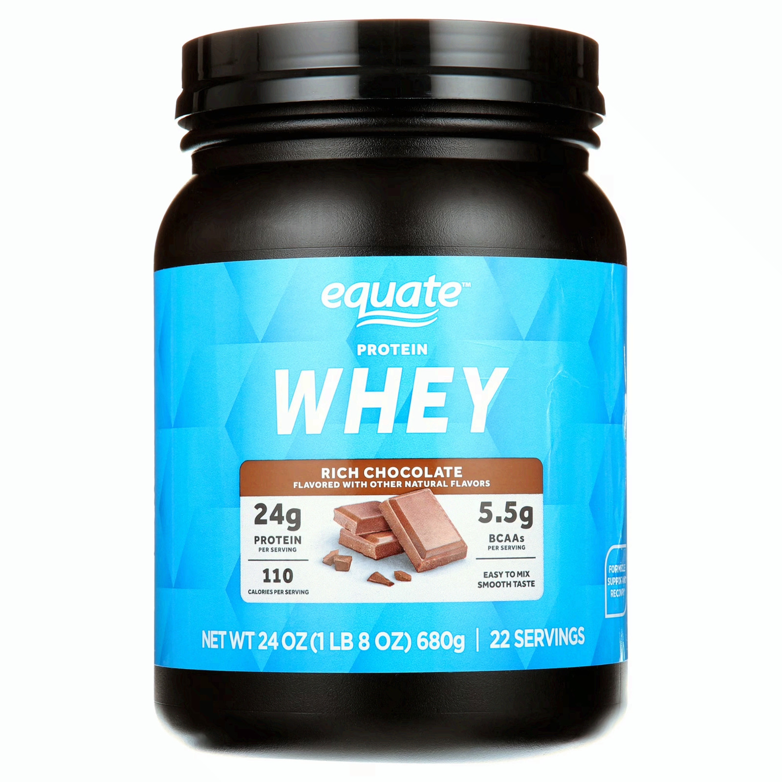2P Equate Whey Protein Powder, Rich Chocolate, 24 oz