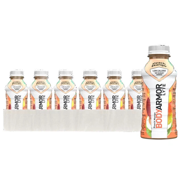 BODYARMOR LYTE Sports Drink Peach Mango, 12 fl oz, 18 Count