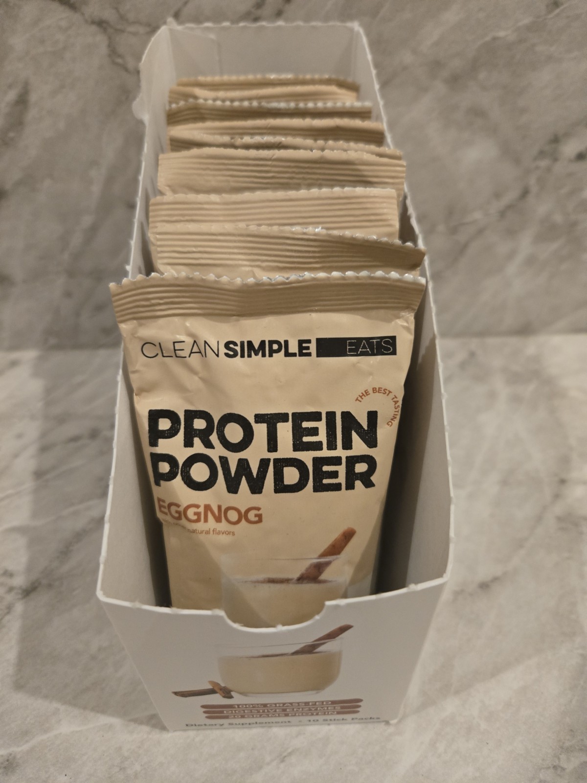 (9) Clean Simple Eats Eggnog Protein Powder Packs Limited Edition HTF