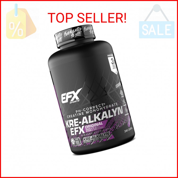 EFX Sports Kre-Alkalyn EFX | pH Correct Creatine Monohydrate Pill Supplement | S