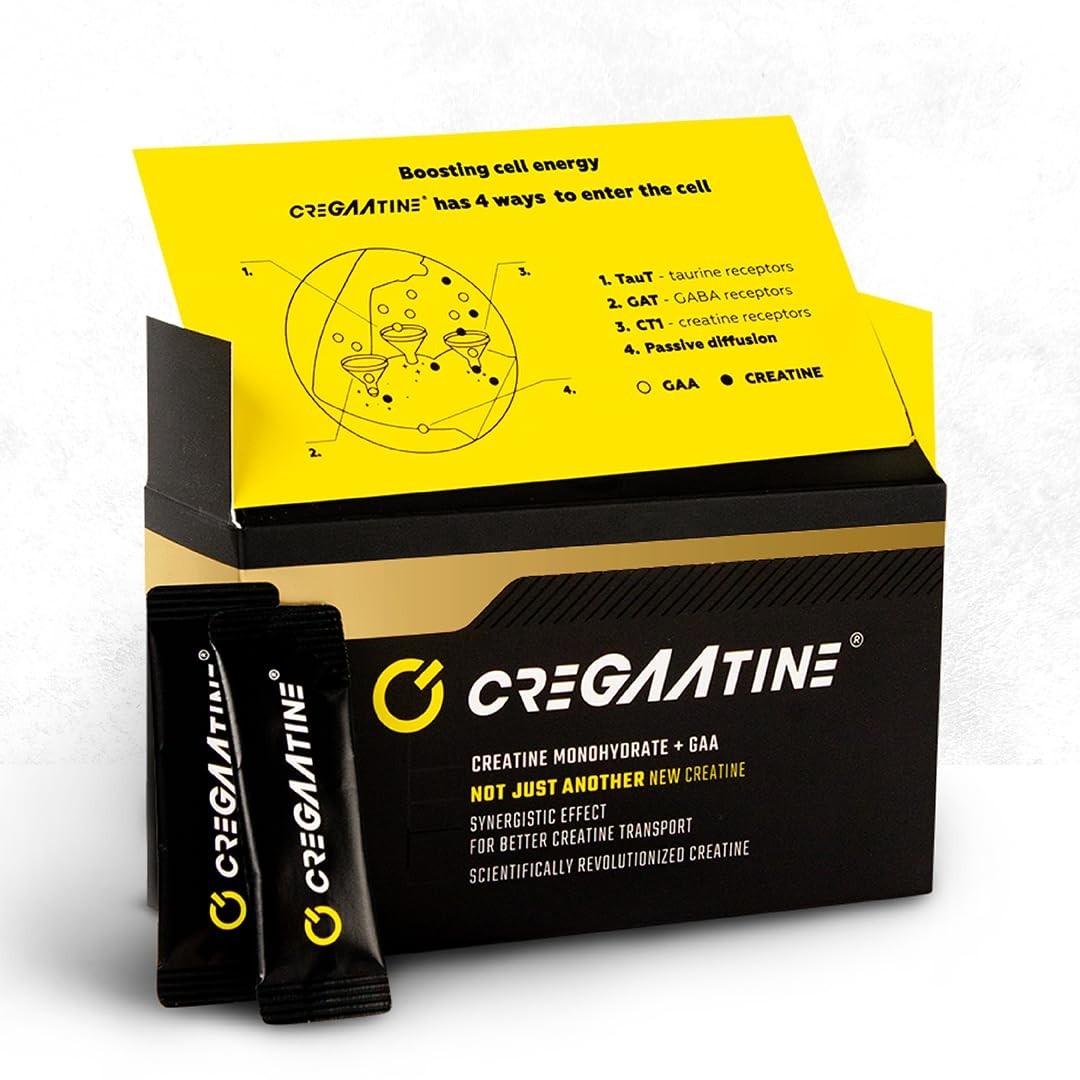 Micronized Creatine Monohydrate + GAA | Strength & Focus Booster | 60 Sachets