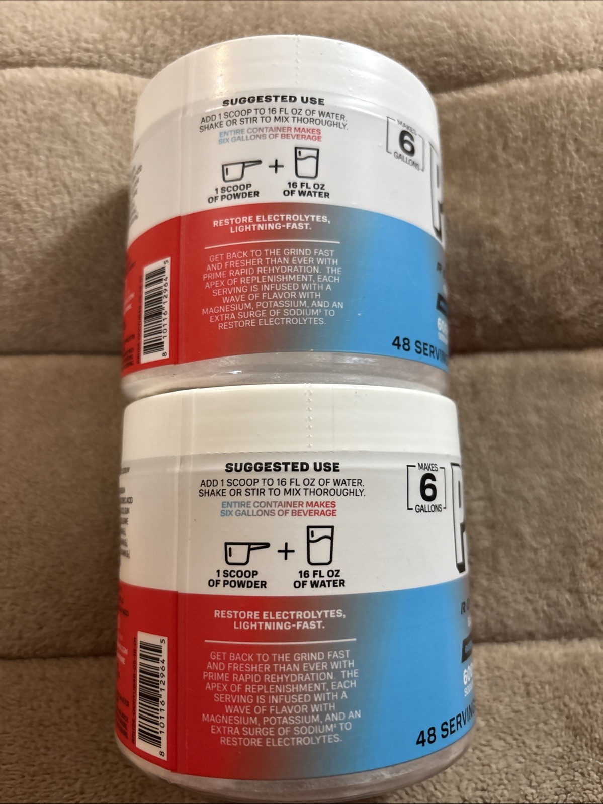 2 Pack PRIME Rapid Rehydration Electrolyte Drink Mix, Ocean Cherry (9.9 oz X 2)