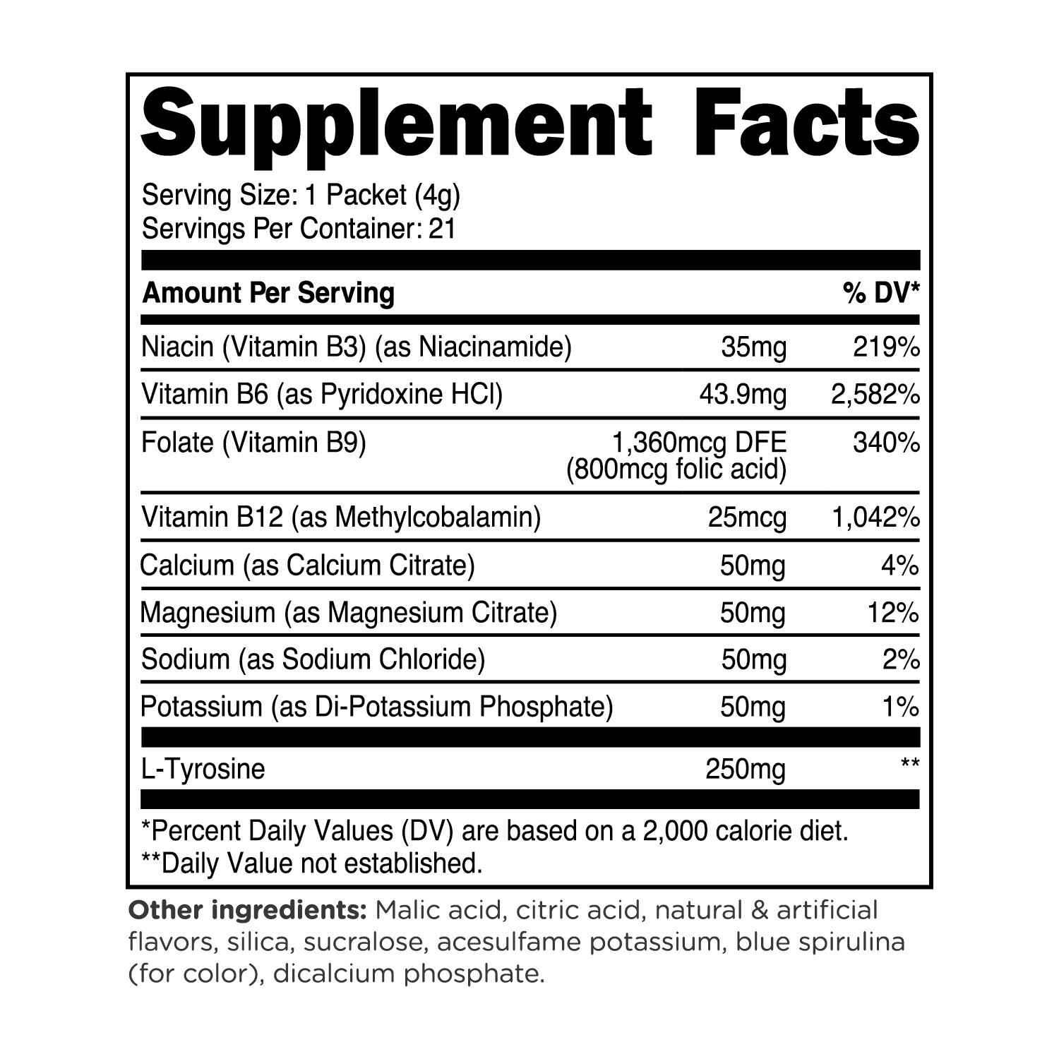 TransformHQ Hydration Electrolyte Drink Mix (Blue Raspberry) 21 Packets