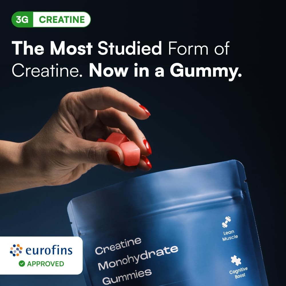 Creatine Monohydrate Gummies – Supports 90 Count (Pack of 1), Watermelon