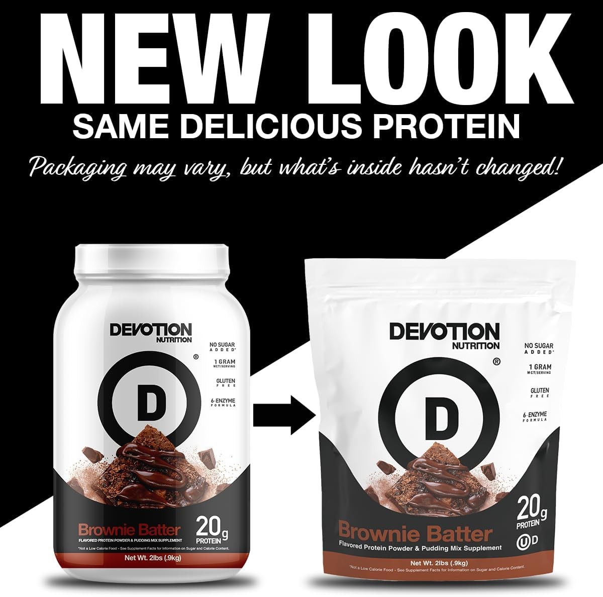 Devotion Nutrition Protein Powder – Brownie Batter Original (2lbs)