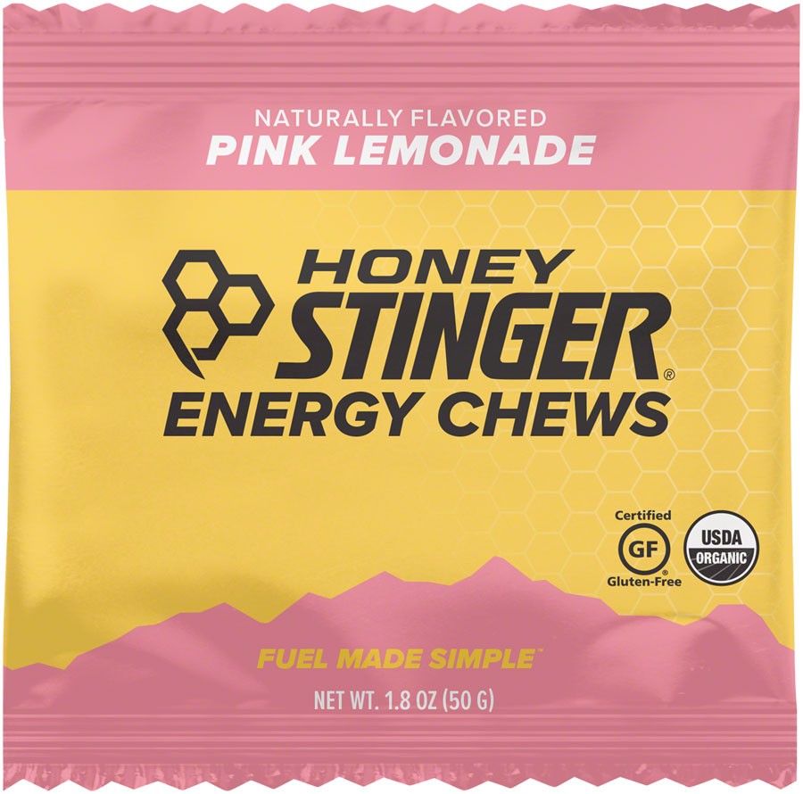 Honey Stinger Organic Energy Chews – Pink Lemonade, Box of 12