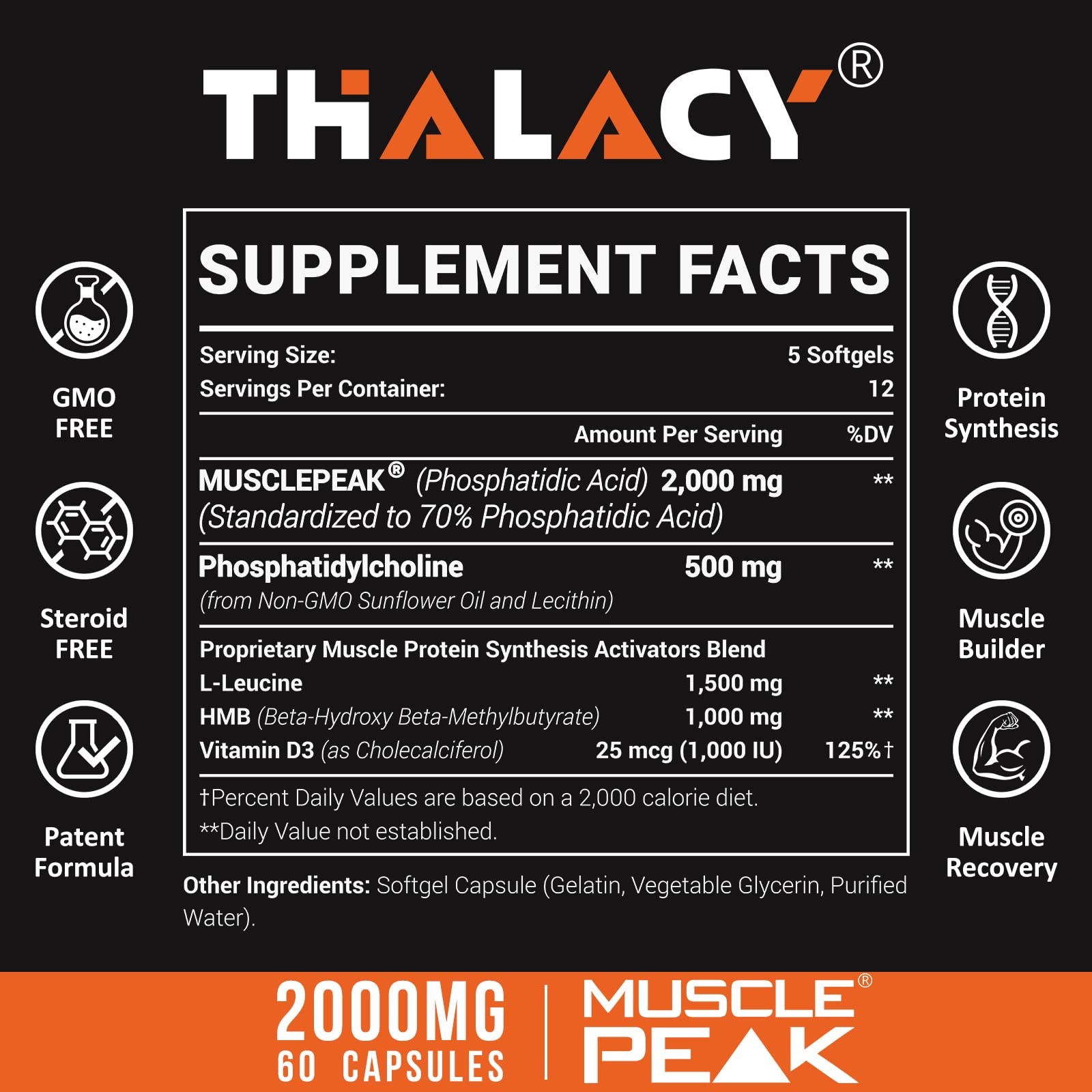 Liposomal Phosphatidic Acid 2000mg | Muscle Builder, mTOR Protein Synthesis,