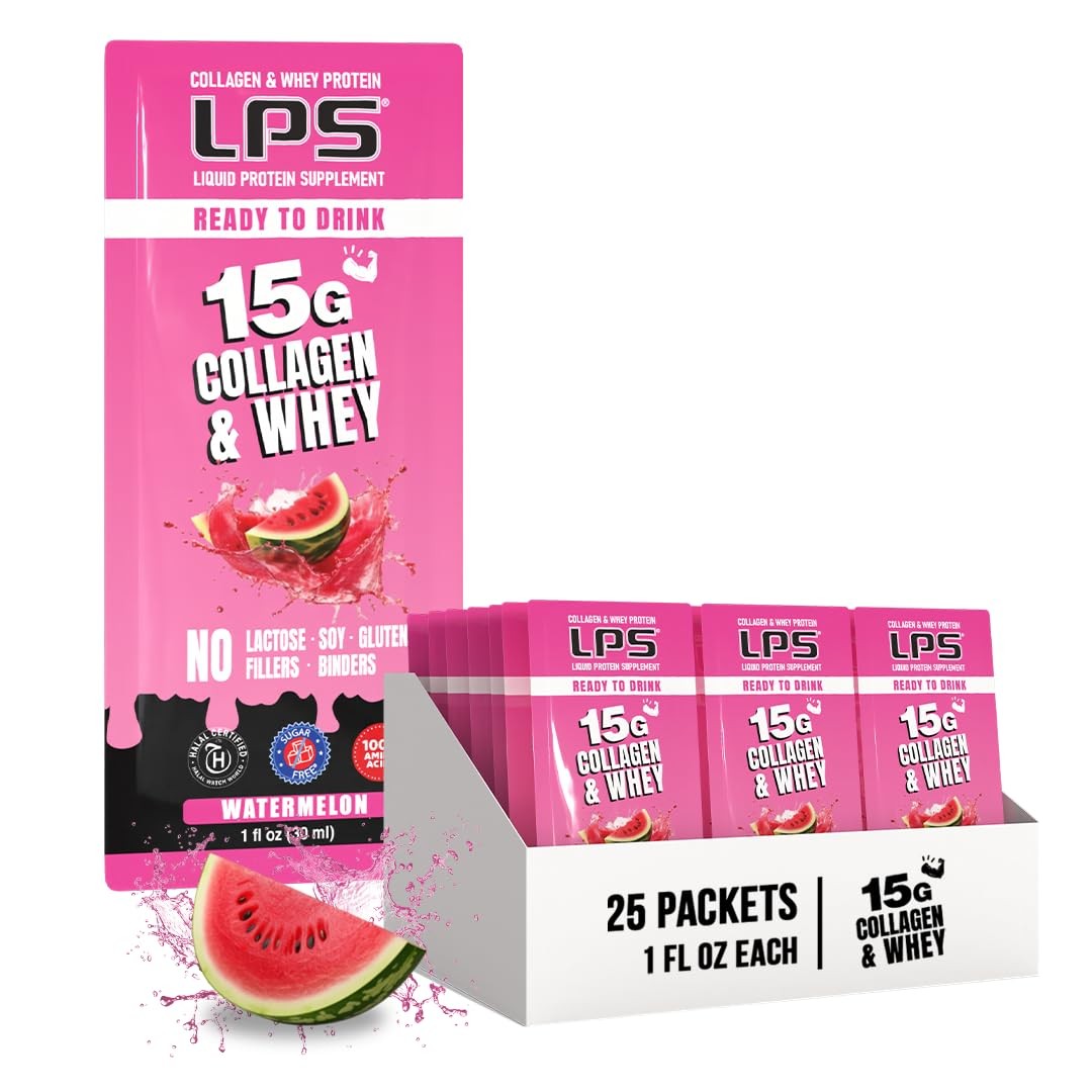 25 Pack Nutritional Protein Supplement Sugar Free Hydrolyzed Collagen Whey 15g