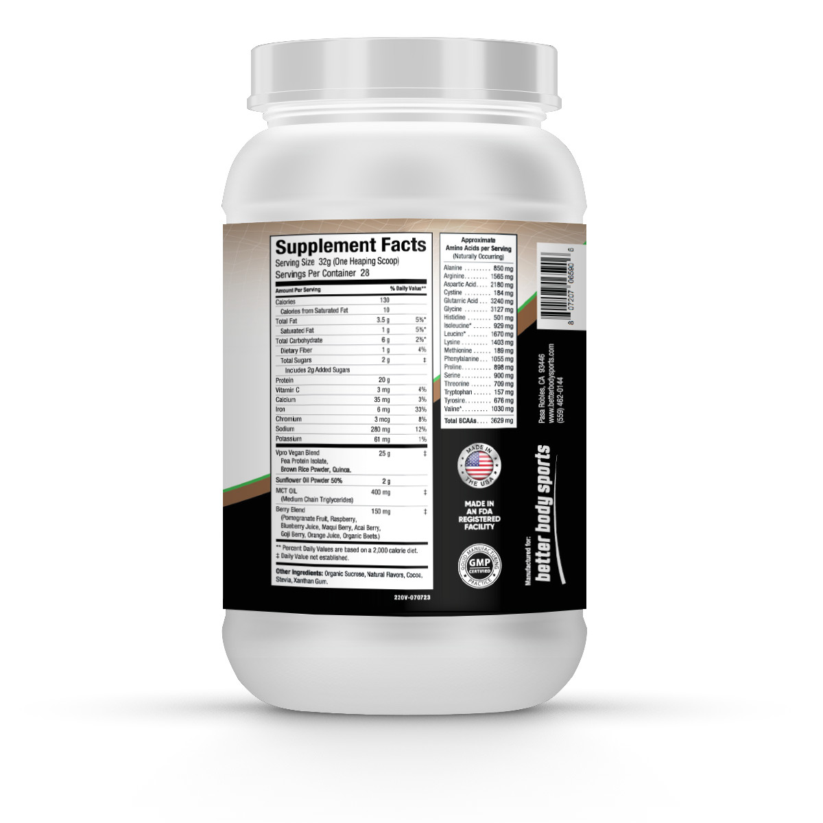 Effective Vegan Protein – Chocolate – 2lb – 28 Servings