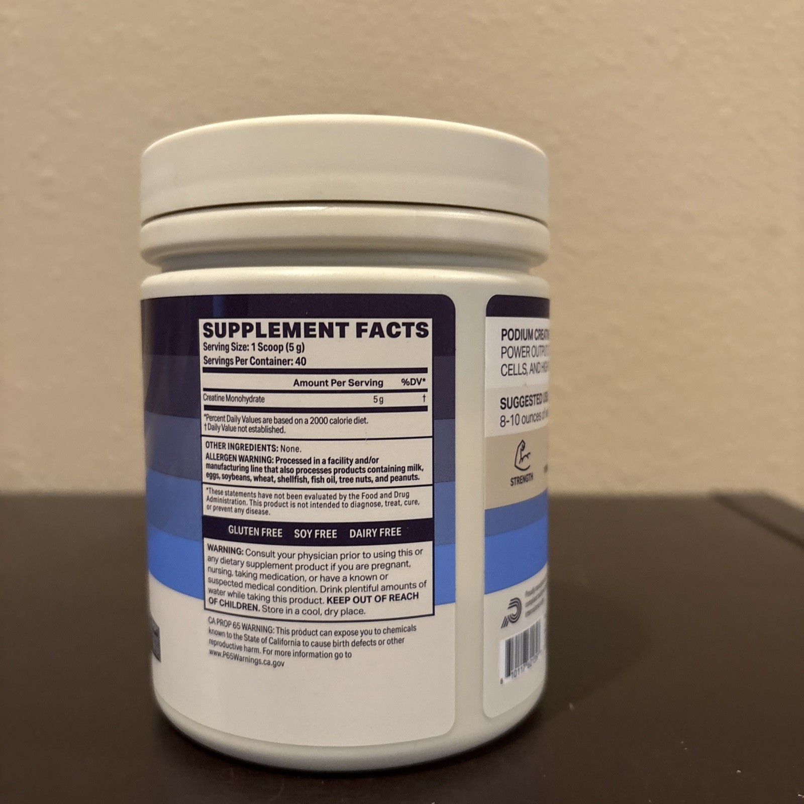 Podium Nutrition Creatine Monohydrate Dietary Supplement Unflavored 7.05oz 01/26