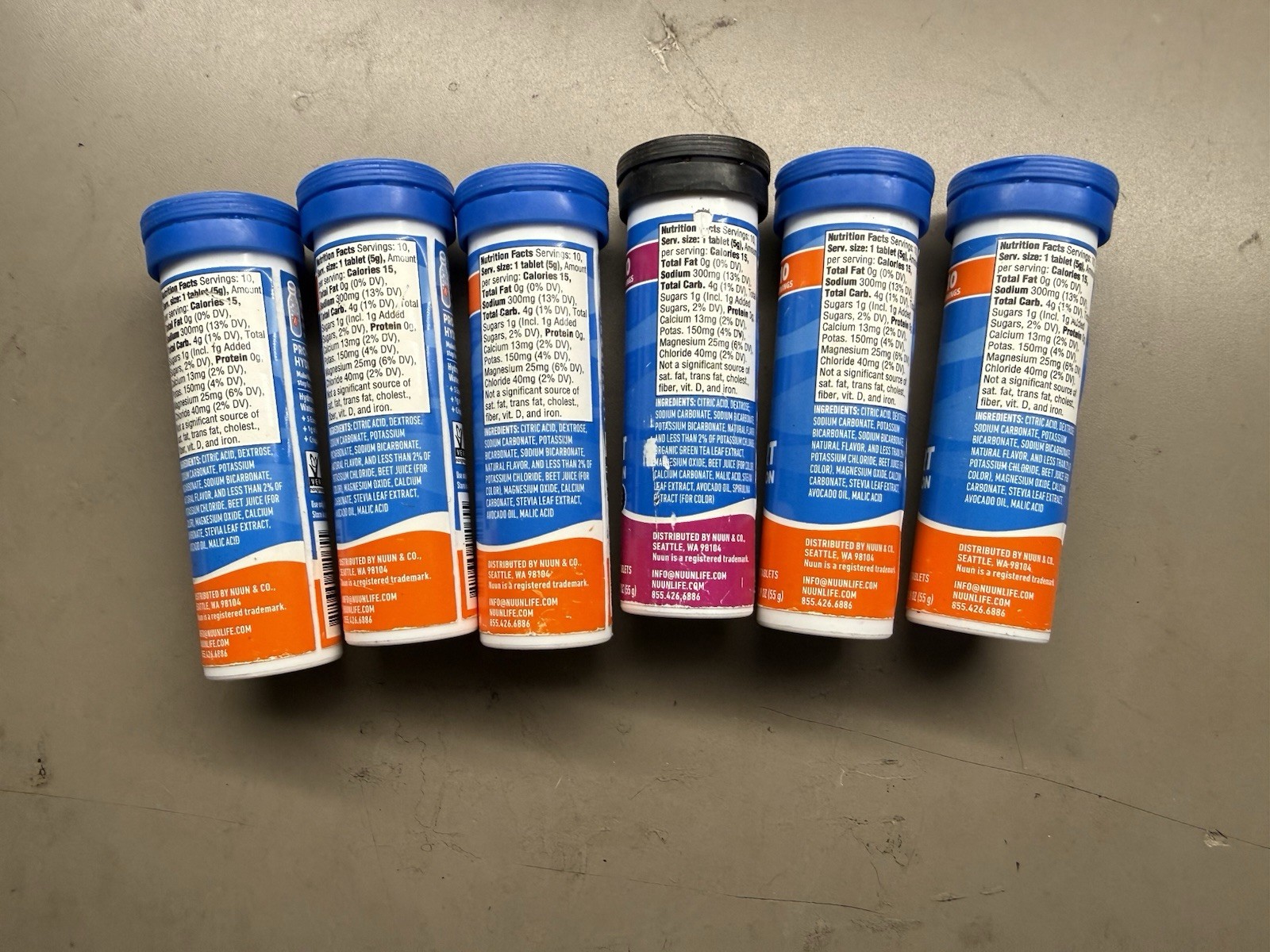 New 6X NUUN Sport Hydration Electrolyte Tubes 10 Count Tablets Each Orange/Berry
