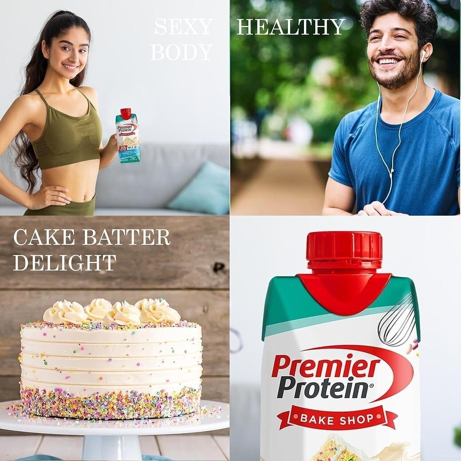 Premier Protein Shakes 6 Bottles Cake Batter in The Award Box 11Fl oz