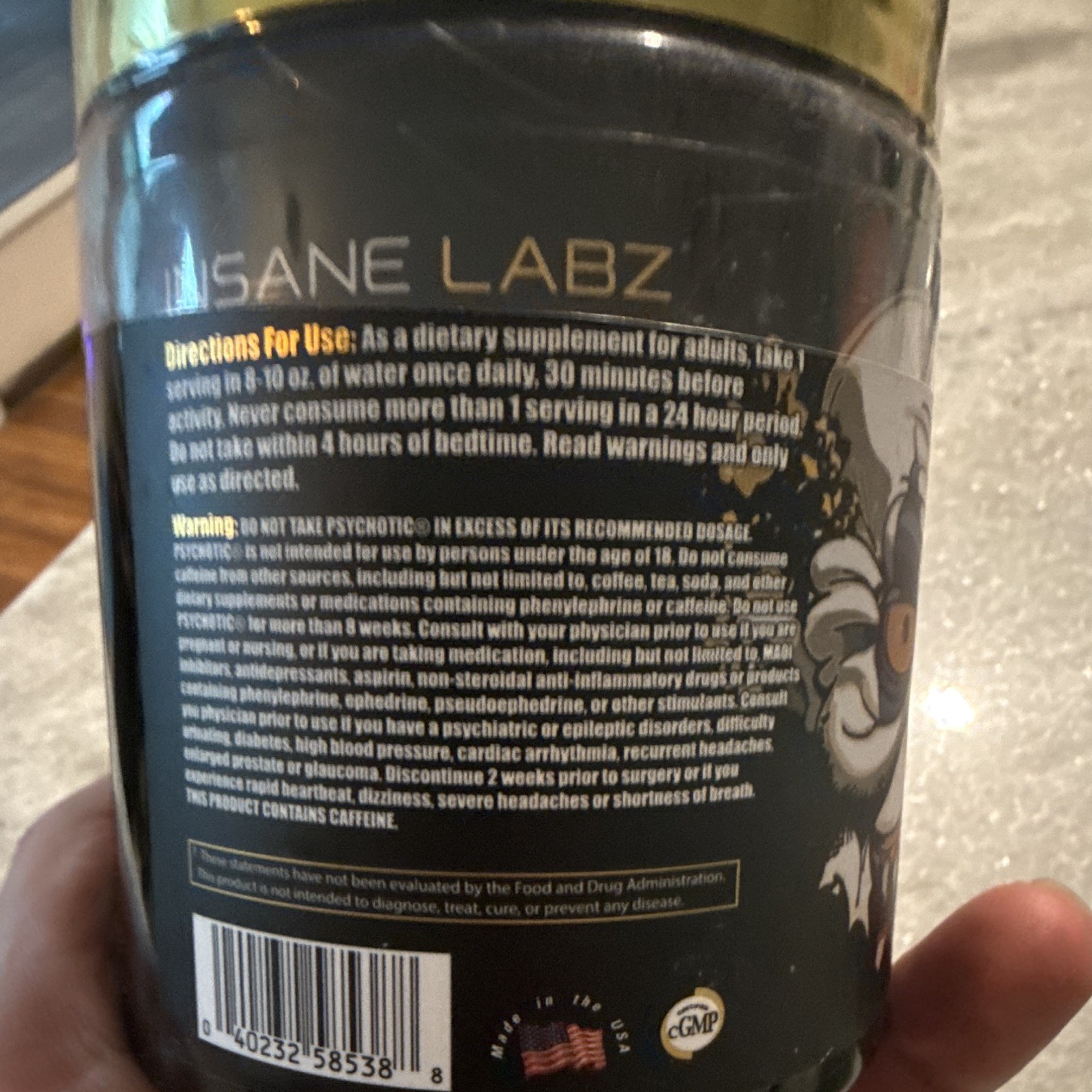 Insane Labz Psychotic Gold Pre-Workout Powder Fruit Punch 35 Servings Exp 6/2027