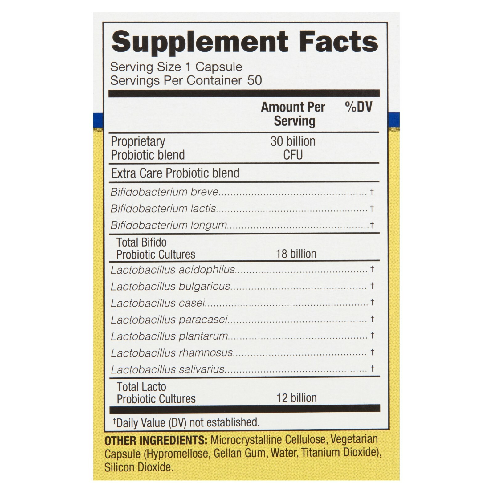 Equate Extra Care Probiotic Capsules Delayed Release 50 Count..+